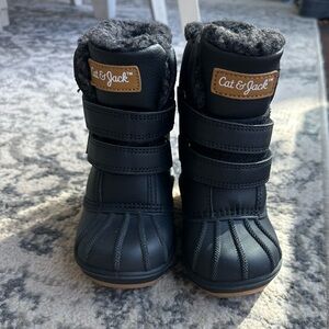 Cat & Jack Black Kids Rain & Snow Boots